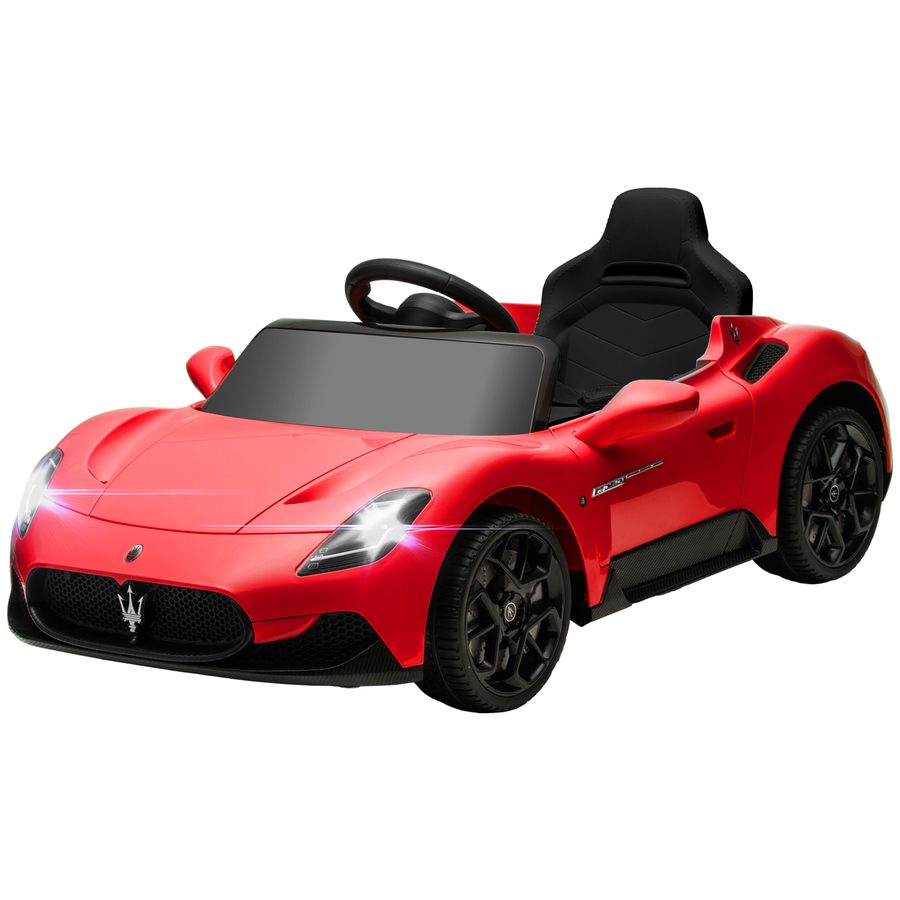 AIYAPLAY Elektro-Kinderwagen im Maserati MC20-Lizenzdesign, Elektrofahrzeug 12V mit 2,4G-Fernbedienung, sanftem Anfahren, LED, Musik und Hupe, Federung, 3 bis 6 Jahre, Rot   Aosom von AIYAPLAY