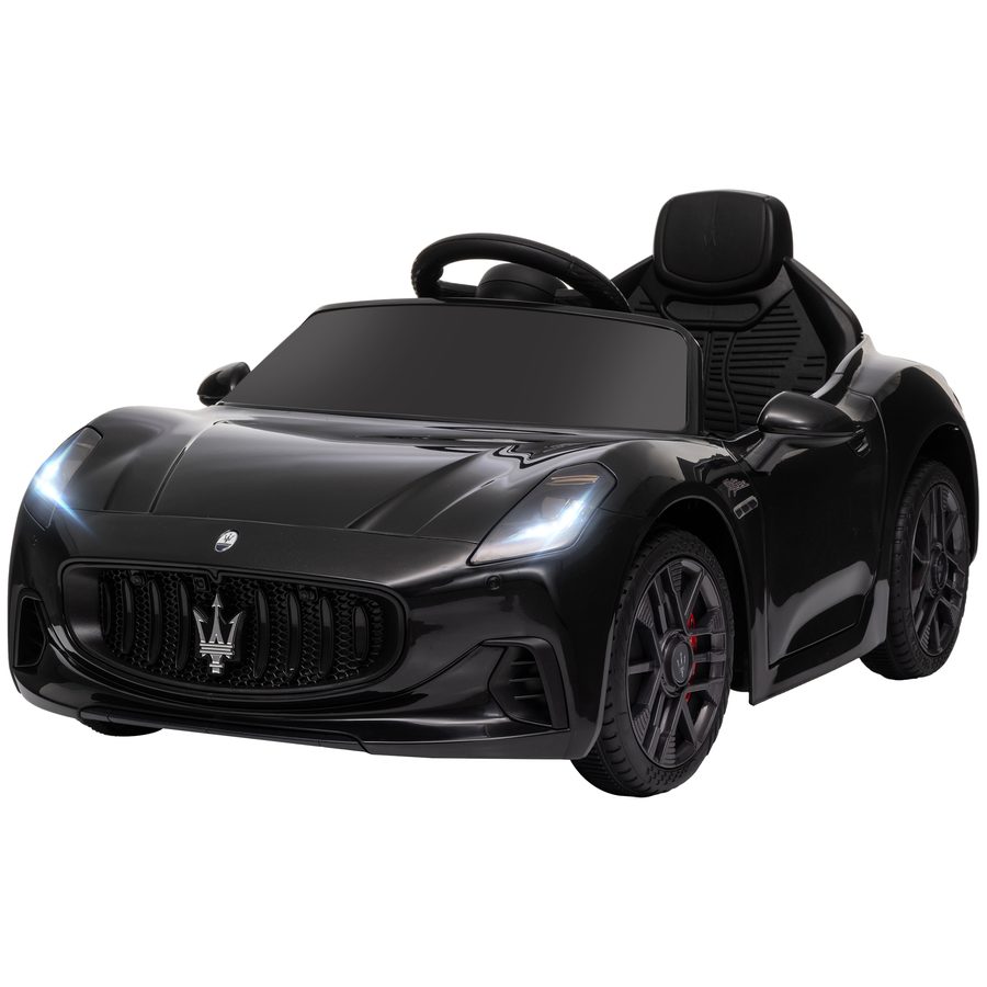 AIYAPLAY Elektroauto für Kinder im Maserati Gran Turismo Folgore-Lizenzfahrzeug, 12V Elektrofahrzeug mit 2,4G Fernbedienung, LED-Scheinwerfern, Musik, Hupe, MP3, Auto für Kinder von 3 bis 5 Jahren, Schwarz   Aosom von AIYAPLAY