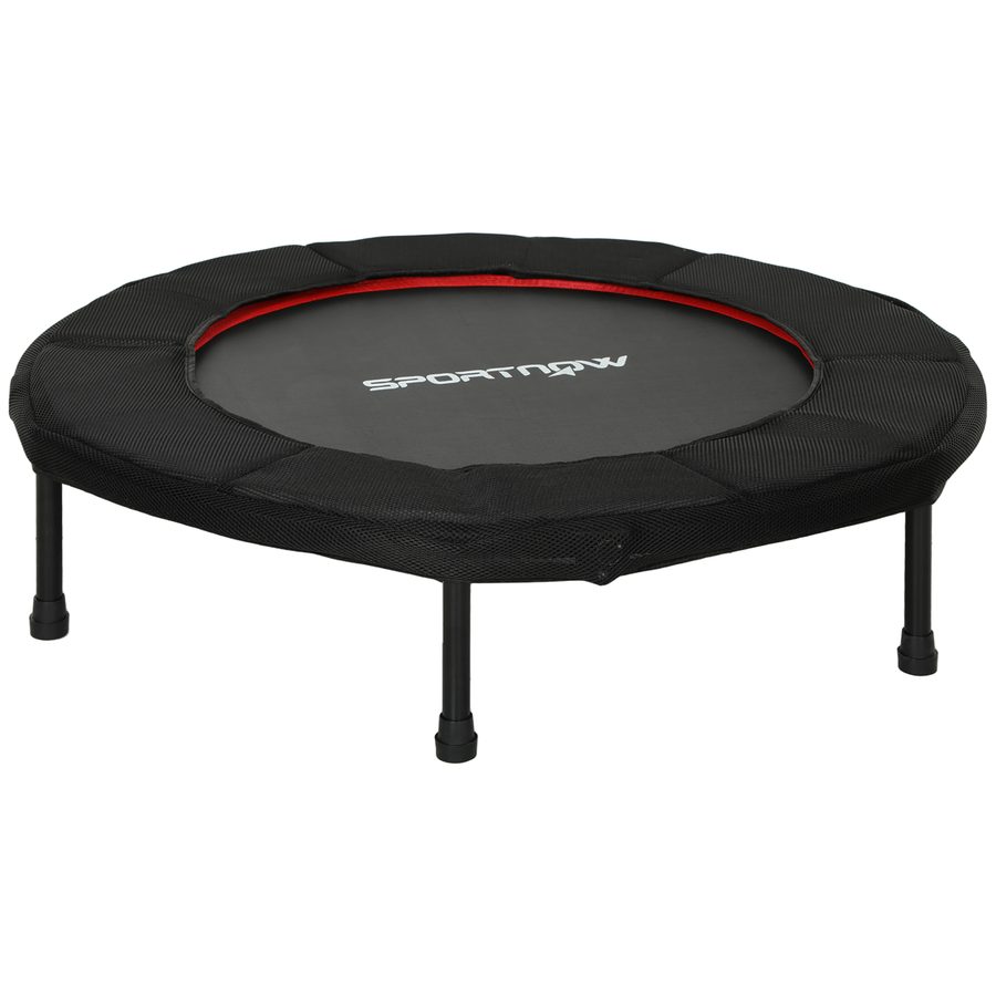 SPORTNOW Fitness-Trampolin, Ø 102 cm, Trainings-Trampolin mit rutschfesten Füßen, Stahlrahmen, Tragfähigkeit 100 kg, Innen-/Außenbereich, für Gymnastik und Training, rot   Aosom von SPORTNOW