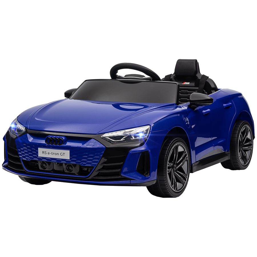 HOMCOM Elektrisches Kinderfahrzeug 12 V - mit Fernbedienung der Eltern - V. Max. 5 km/h - Soundeffekte, Lichteffekte - Audi RS E-tron GT Dunkelblau   Aosom von HOMCOM