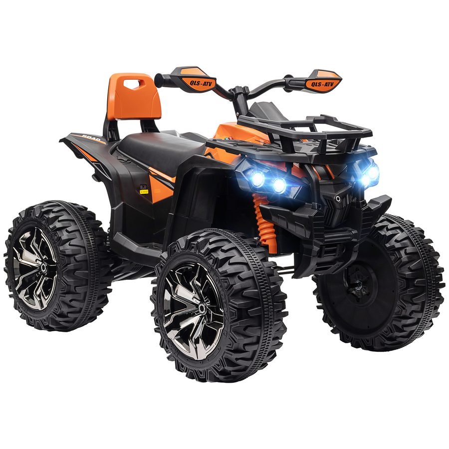 HOMCOM Elektro Quad für Kinder, 12V 10Ah Kinder Quad mit Vorwärts-, Rückwärtsfunktion, 2 Motor, USB-Anschluss, MP3-Musikplayer, Kinderfahrzeug mit Scheinwerfer 3-8 km/h, für Kinder 3-5, Orange   Aosom von HOMCOM