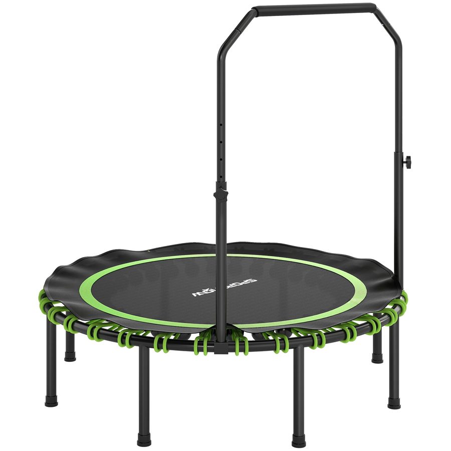 SPORTNOW Fitness Trampolin klappbar Ø122 cm Mini Trampoline mit 5 verstellbaren Handgriffstufen, leise Gummiseil, Trampolin für Erwachsene Trampoline für Indoor Outdoor Jumping   Aosom