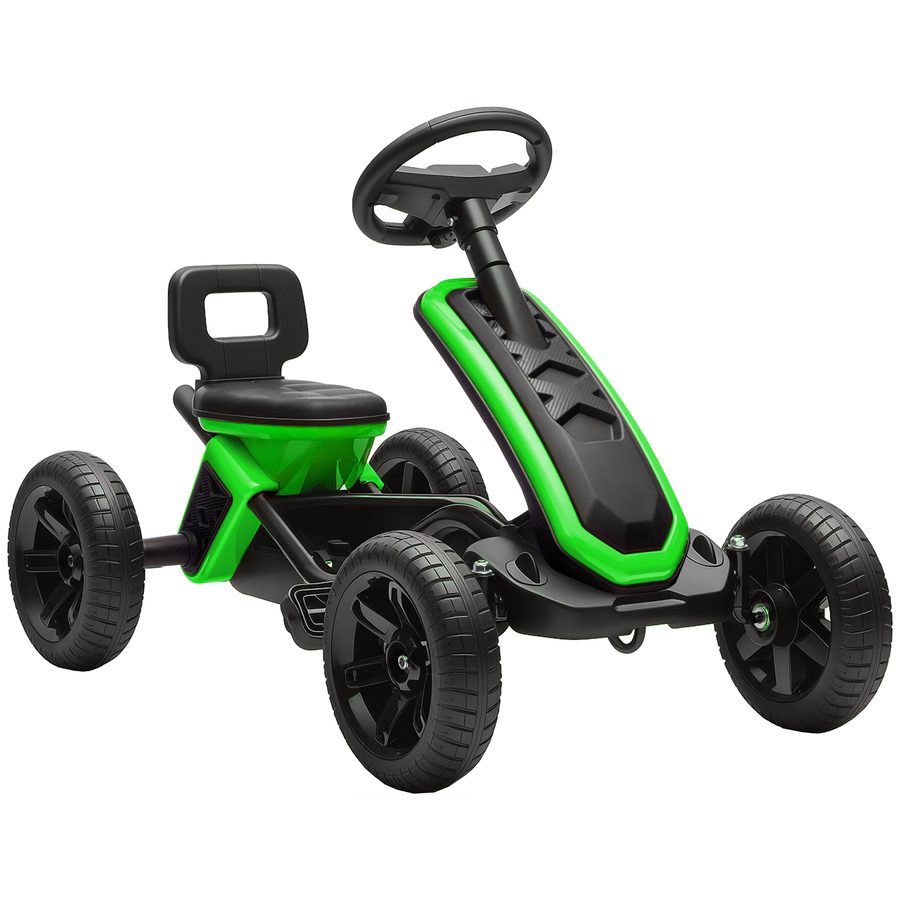 AIYAPLAY Tretkart, Go-Kart mit rutschfesten EVA-Rädern, Metallrahmen, 30 kg Traglast, für Kinder 2-5 Jahre, Grün   Aosom von AIYAPLAY