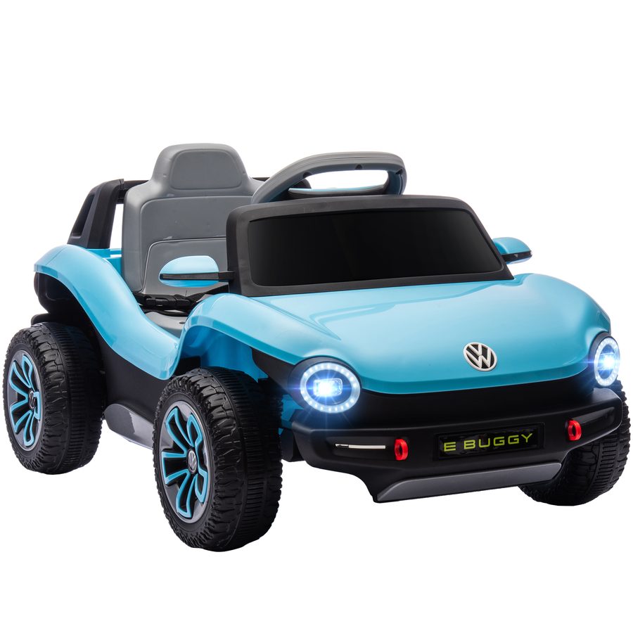 AIYAPLAY Elektroauto für Kinder ab 3 Jahren, Volkswagen E-Buggy, 12V Batterieauto, mit 2,4G Fernbedienung, Federungsrädern, LED-Scheinwerfern, Musik, USB, Doppelmotor, Blau   Aosom von AIYAPLAY