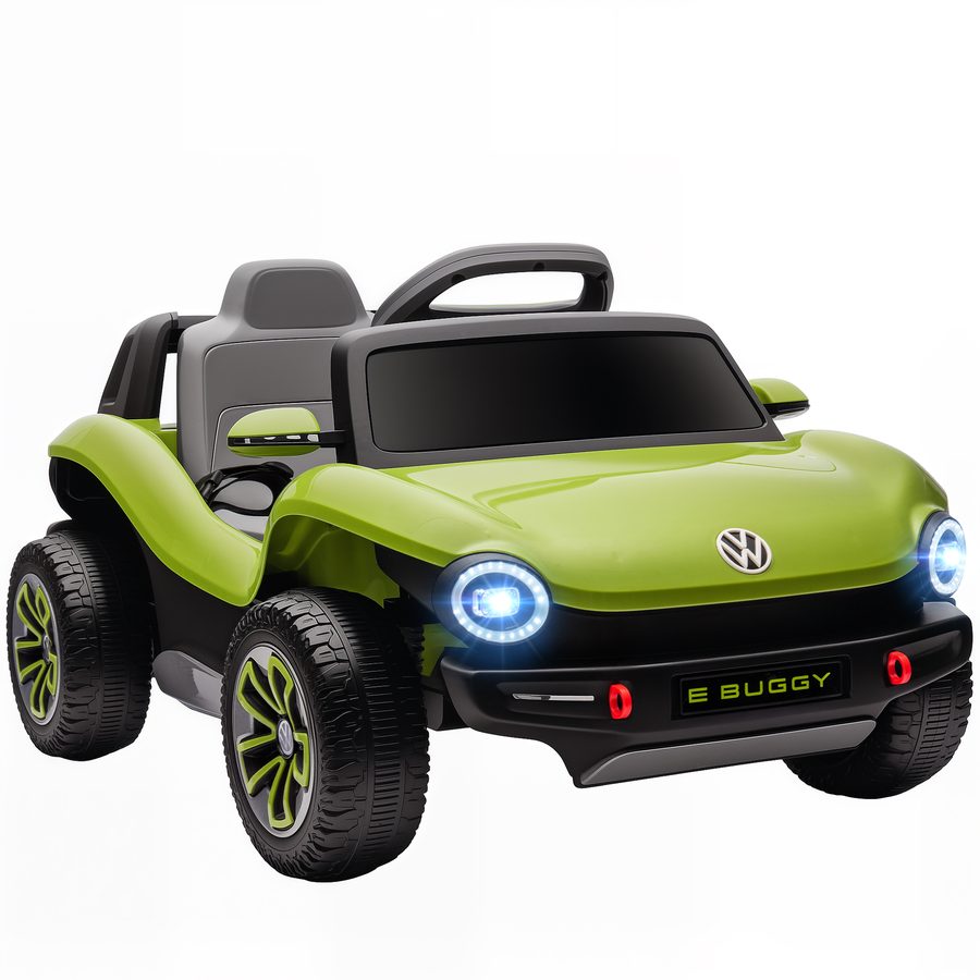 AIYAPLAY Elektroauto für Kinder ab 3 Jahren, Volkswagen E-Buggy, 12V Batteriebetriebenes Auto, mit 2,4 GHz Fernbedienung, Federungsrädern, LED-Scheinwerfern, Musik, USB, Doppelmotor, Grün   Aosom von AIYAPLAY