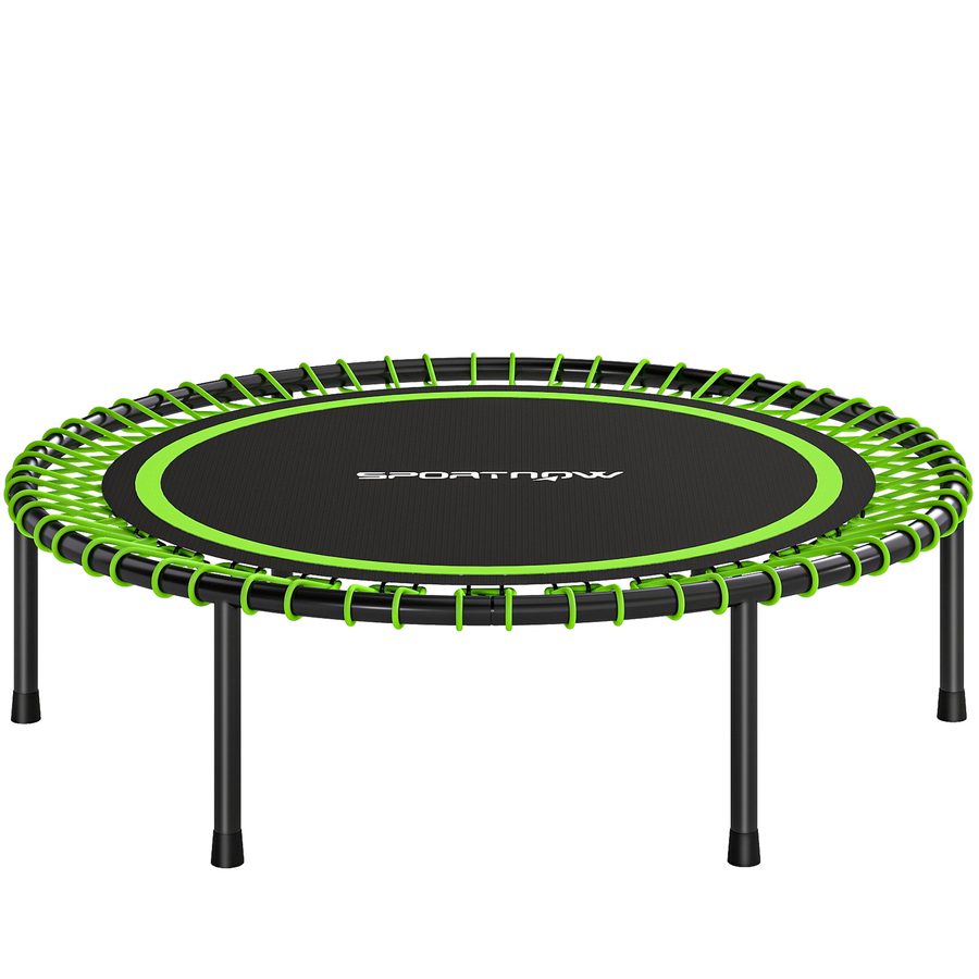 SPORTNOW Fitness-Trampolin Ø114 cm, Trampolin mit verstärktem Stahlrahmen, Belastbarkeit 200 kg, für Bein- und Ganzkörpertraining zu Hause, Büro, Fitnessstudio, Grün und Schwarz   Aosom von SPORTNOW