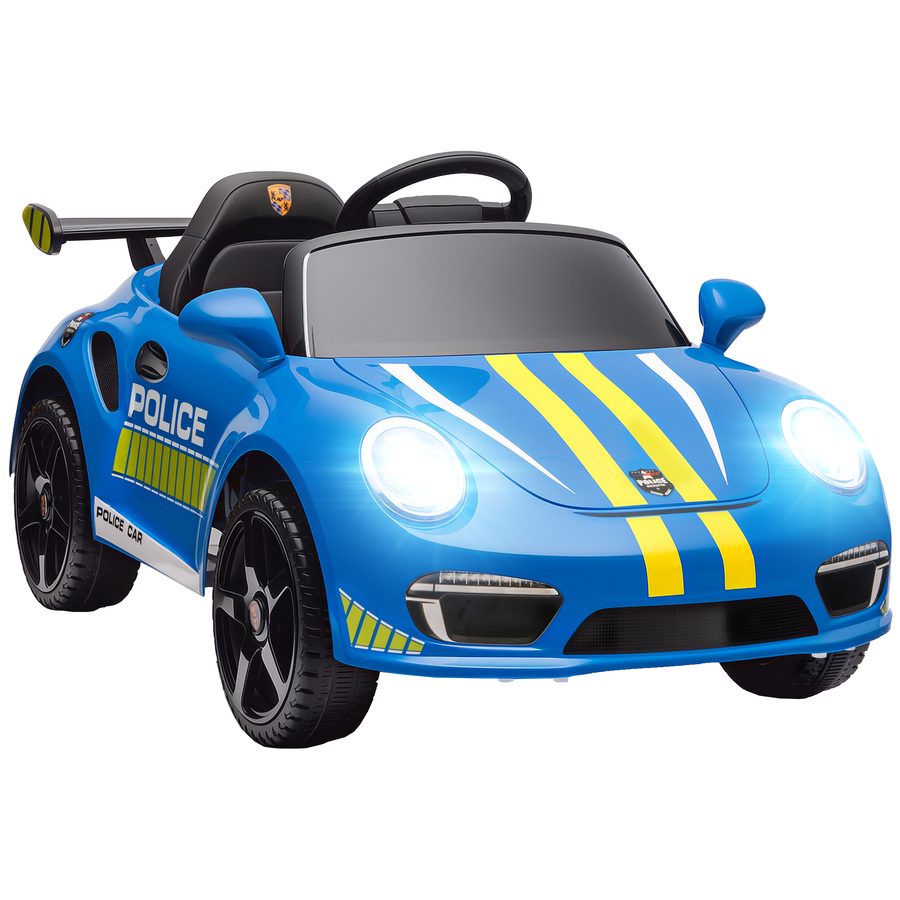 AIYAPLAY Kinder-Elektroauto mit Lizenz RUF CTR 3 Clubsport, 12V Batterieauto mit 2,4 G Fernbedienung, Doppelmotor, kabellose Musik, Sirene, Hupe, Stützräder und Scheinwerfer, Azul   Aosom von AIYAPLAY