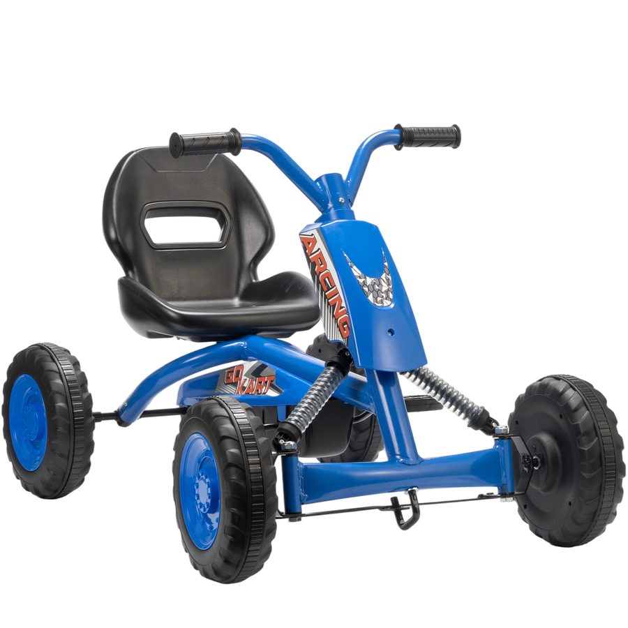 AIYAPLAY Tretkart, Go-Kart mit PP-Rädern, Stahlrahmen, Tragkraft 30 kg, für Jungen und Mädchen 2-5 Jahre, Blau   Aosom von AIYAPLAY