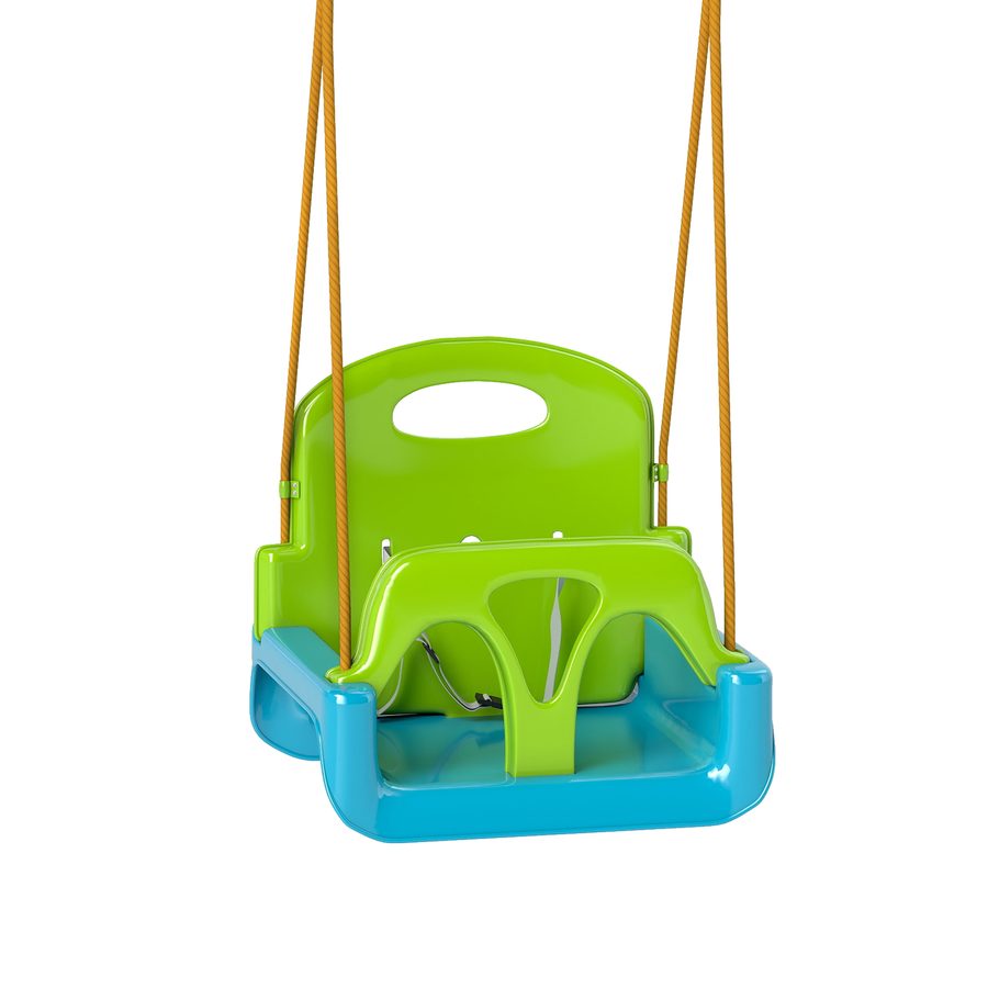 Outsunny 3-in-1 Kinderschaukel für Innen und Außen, Gartenschaukel für Babys und Kleinkinder 9-36 Monate, verstellbares Seil 120-180 cm und Sicherheitsgurt, 42x33x120-180 cm, Grün   Aosom von Outsunny
