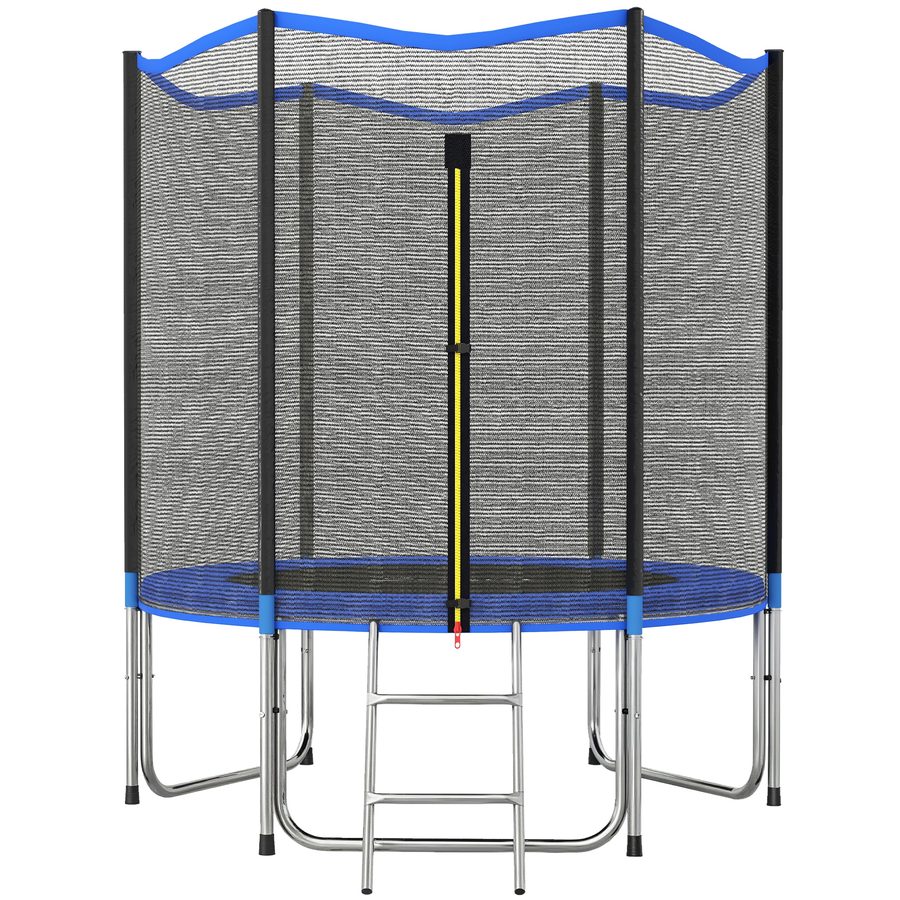 SPORTNOW Cama Elástica para Niños Exterior Ø183 cm, Trampolín para Niños de +6 Años con Red de Seguridad, Escalera, Acolchado de Muelles y Marco de Acero Galvanizado, Carga 80 kg   Aosom von SPORTNOW