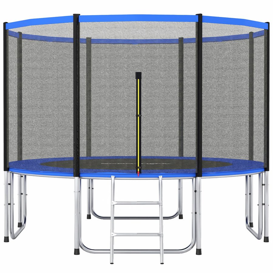 SPORTNOW Trampolin für Kinder Outdoor Ø366 cm, Kindertrampolin ab 6 Jahren mit Sicherheitsnetz, Leiter, Federpolster und galvanisiertem Stahlrahmen, Belastbarkeit 150 kg   Aosom von SPORTNOW
