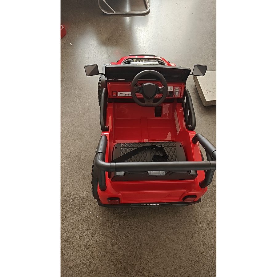 AIYAPLAY Elektroauto für Kinder ab 3 Jahren, 12V Geländewagen, Lithium-Akku, 2 Motoren, Federung, Öffnende Türen, Fernbedienung, USB, Musik, Scheinwerfer, Hupe, 3-5 km/h, Rot   Aosom von AIYAPLAY