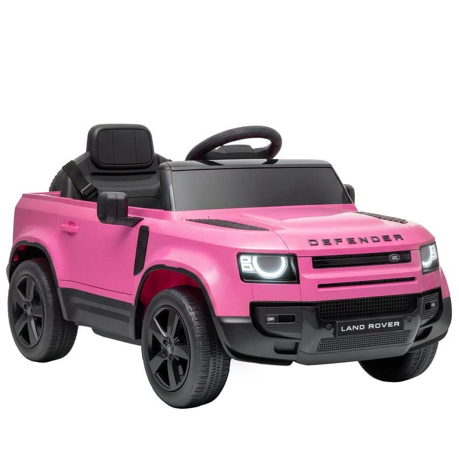 AIYAPLAY Elektro-SUV für Kinder Land Rover Defender Batterieauto 12 V Fernbedienung 2,4G Federung Sanfter Start 2,7–4,5 km/h Transportrolle LED-Lichter Musik Hupe 3–5 Jahre Rosa   Aosom von AIYAPLAY