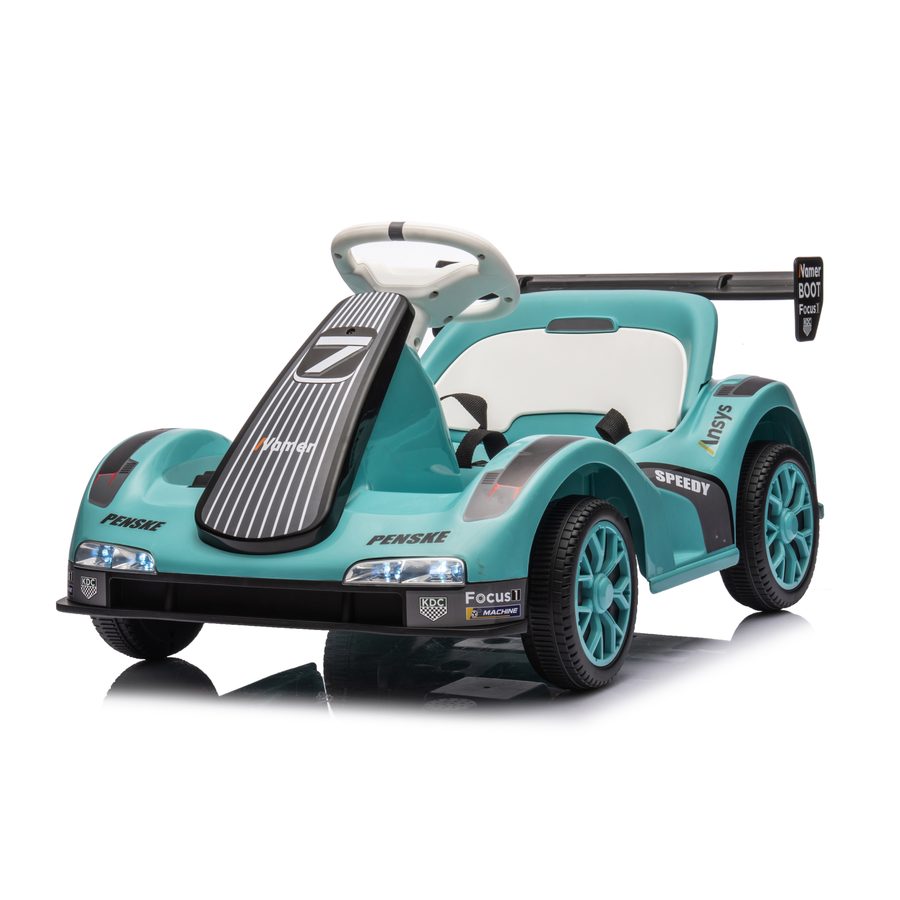 kids Electric Go Kart, 12V Battery Powered  Ride On  Car w/Remote Control, Safety Belt, Slow Start, Music, 4 Wheel Electric Vehicle for Kids, Gift for Boys Girls