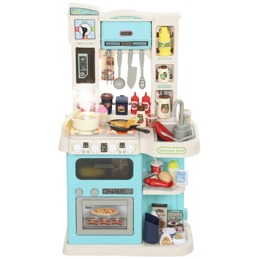 AIYAPLAY Kinderküche Spielküche mit Ofen Spüle Licht-und Soundfunktion und Zubehör Spielzeugküche Puppenküche Spielset Spielzeug für Kinder Geschenk für Mädchen Jungen 3-6 Jahren Grün   Aosom von AIYAPLAY