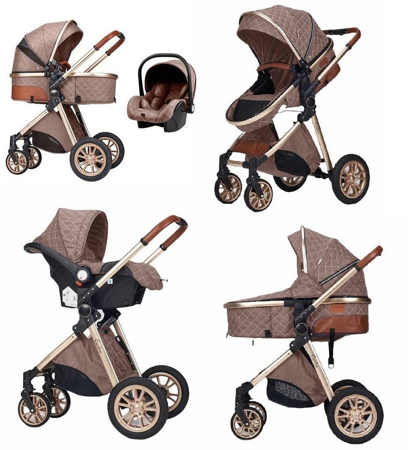 Casiloo® Kombi-Kinderwagen 3in1 Kombikinderwagen Kinderwagen Babywanne Buggy + Auto Babyschale von Casiloo®
