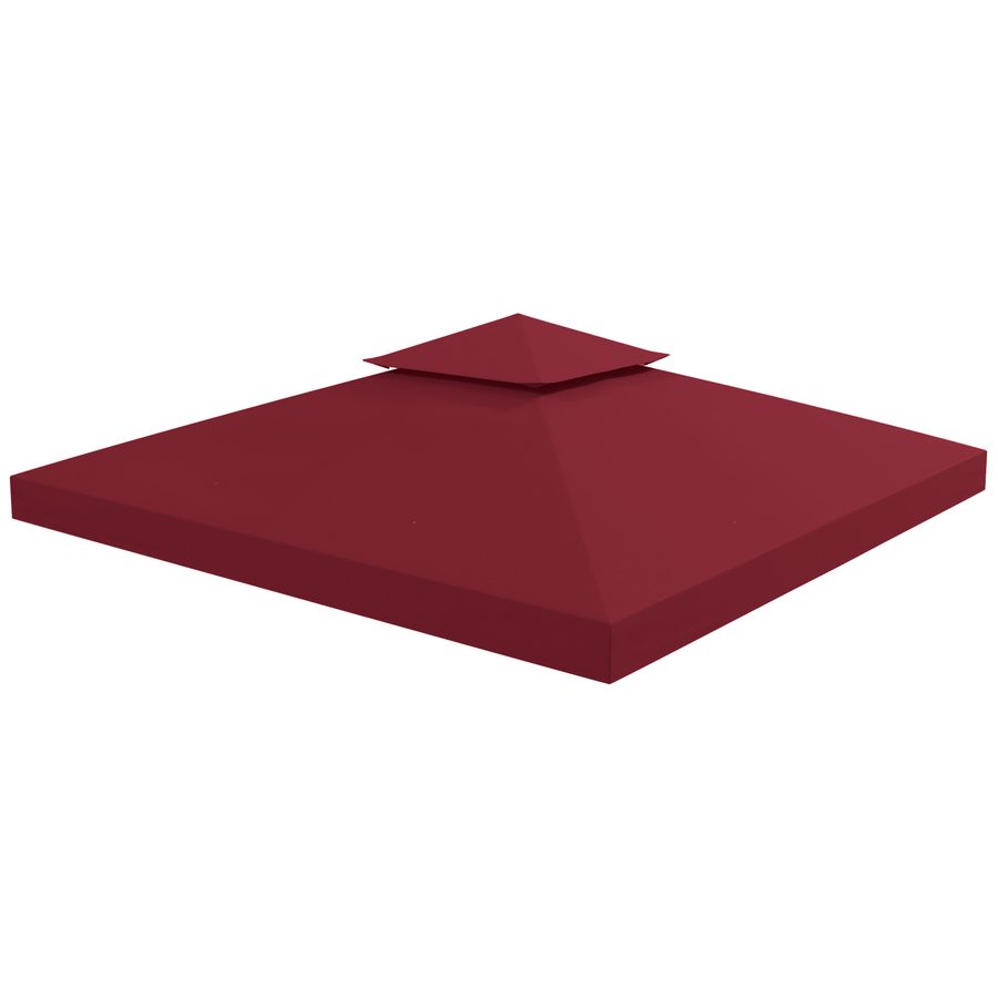 Outsunny Ersatzdach für Pavillon, Gartenpavillon Zelt 3 x 3 m, Polyester dichtes 180 g/m² rot   Aosom von Outsunny