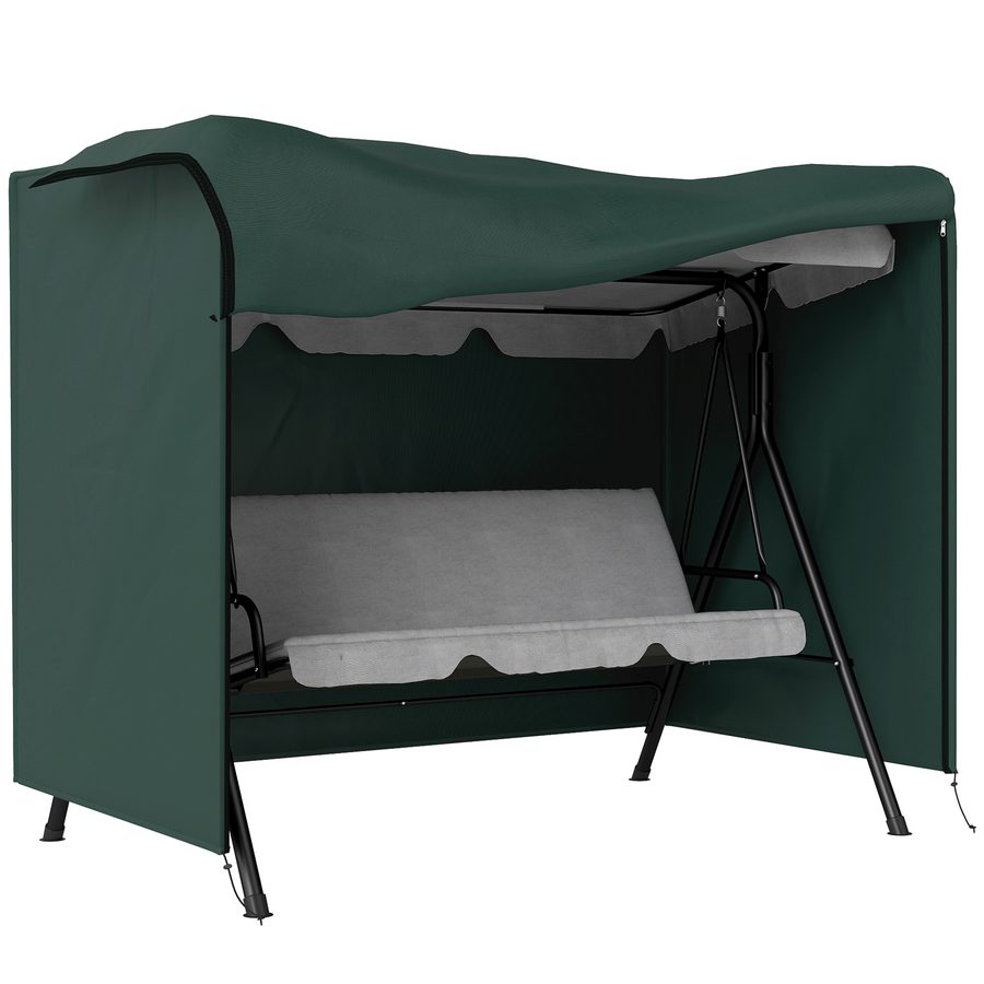 Outsunny Abdeckung für Gartenschaukel, Schutzhülle für Hollywoodschaukel, Abdeckhaube, Wasserfest, Sonnenschutz, Oxford, 205x124x164cm  Aosom von Outsunny