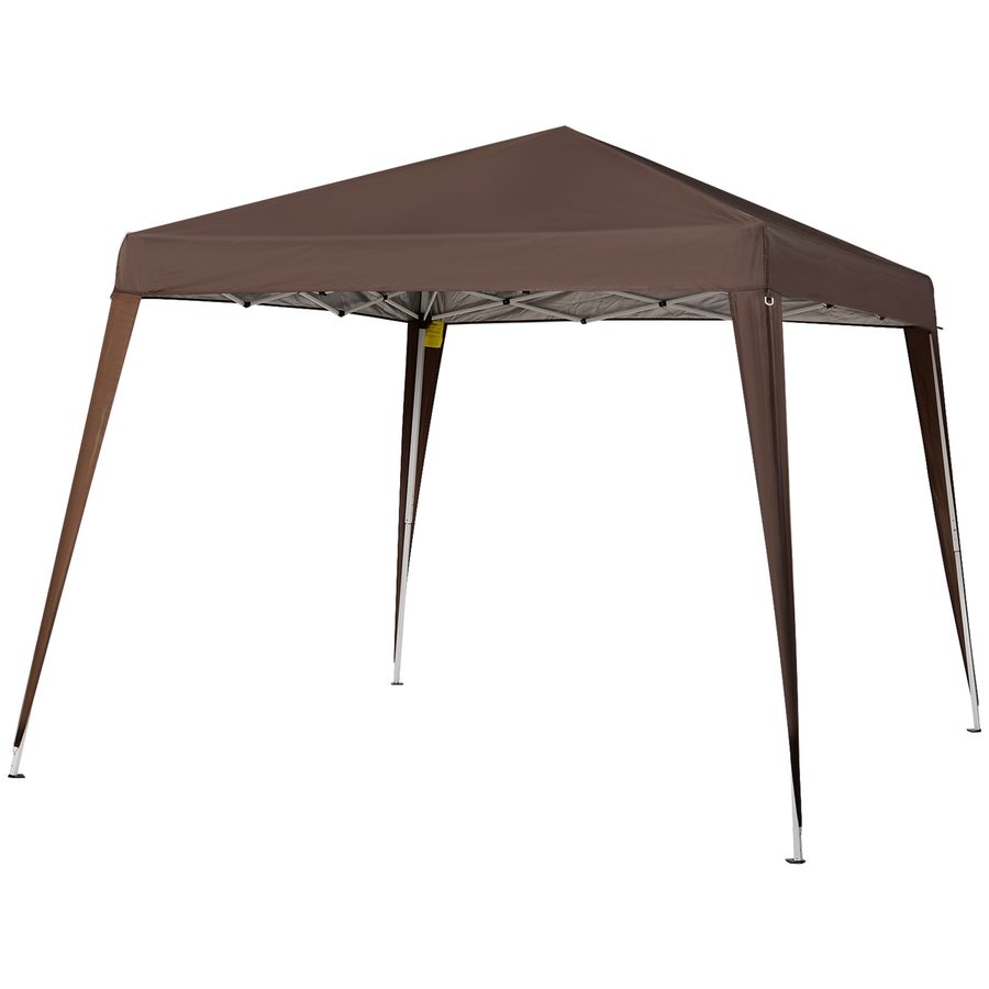Outsunny Pavillon Gartenpavillon Pop-up Faltbar 2,4 x 2,4 m Stahl Oxford Polyester wasserdicht UV-Schutz mit Tragetasche Schokolade   Aosom von Outsunny