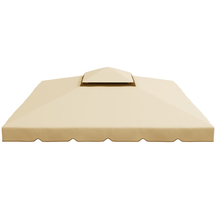 Outsunny Ersatzdach für Pavillon, Partyzelt, 3 x 3 m, Polyester-Hochdichtegewebe 170 g/m², beige   Aosom von Outsunny