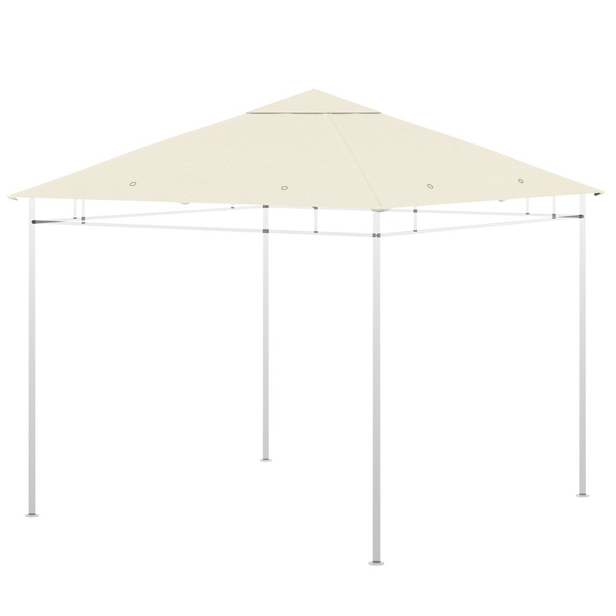 Outsunny Ersatzdach für Pavillon 3x3m wasserabweisend Pavillondach mit Belüftetes Top-Design 8 Wasserabflusslöcher Ersatzbezug für Gartenpavillon Ersatzteile aus Polyester-Stoff, Cremeweiß   Aosom von Outsunny