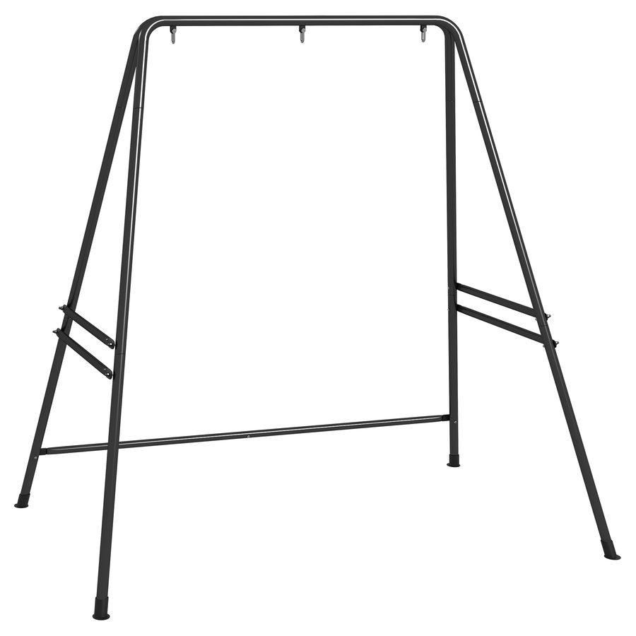 Outsunny Hängestuhlgestell aus Stahl 178 x 143 x 180 cm, belastbar bis 150 kg, stabiler Ständer für Hängesessel, ideal für Indoor & Outdoor, Schwarz   Aosom.de von Outsunny