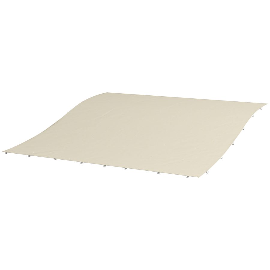 Outsunny Ersatzdach für Gartenpavillon 3x3 m mit 16 Entwässerungslöchern, Haken und Ringen, Pavillonabdeckung aus Polyester, Beige   Aosom von Outsunny