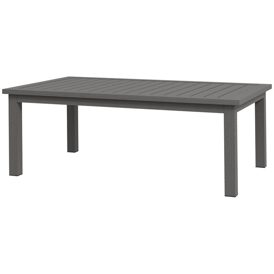 Outsunny Rechteckiger Couchtisch Gartentisch mit Lattenplatte für Innen/Außen aus Aluminium, Maße 100L x 60B x 37H cm, Braun   Aosom von Outsunny