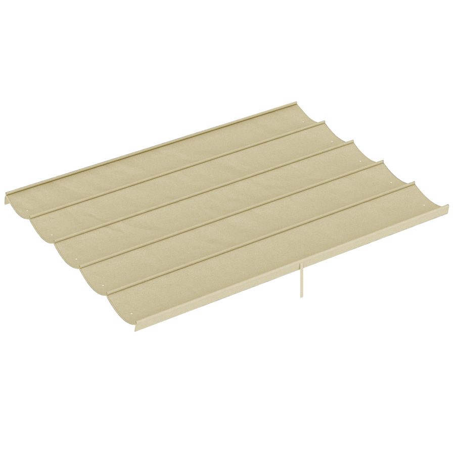 Outsunny Ersatzdach für 4 x 3 m Pergola, wasserdicht einziehbar Welle Überdachung mit Regenabflusslöchern, winterfest Schattenabdeckung für Garten, Terrasse, Beige   Aosom von Outsunny
