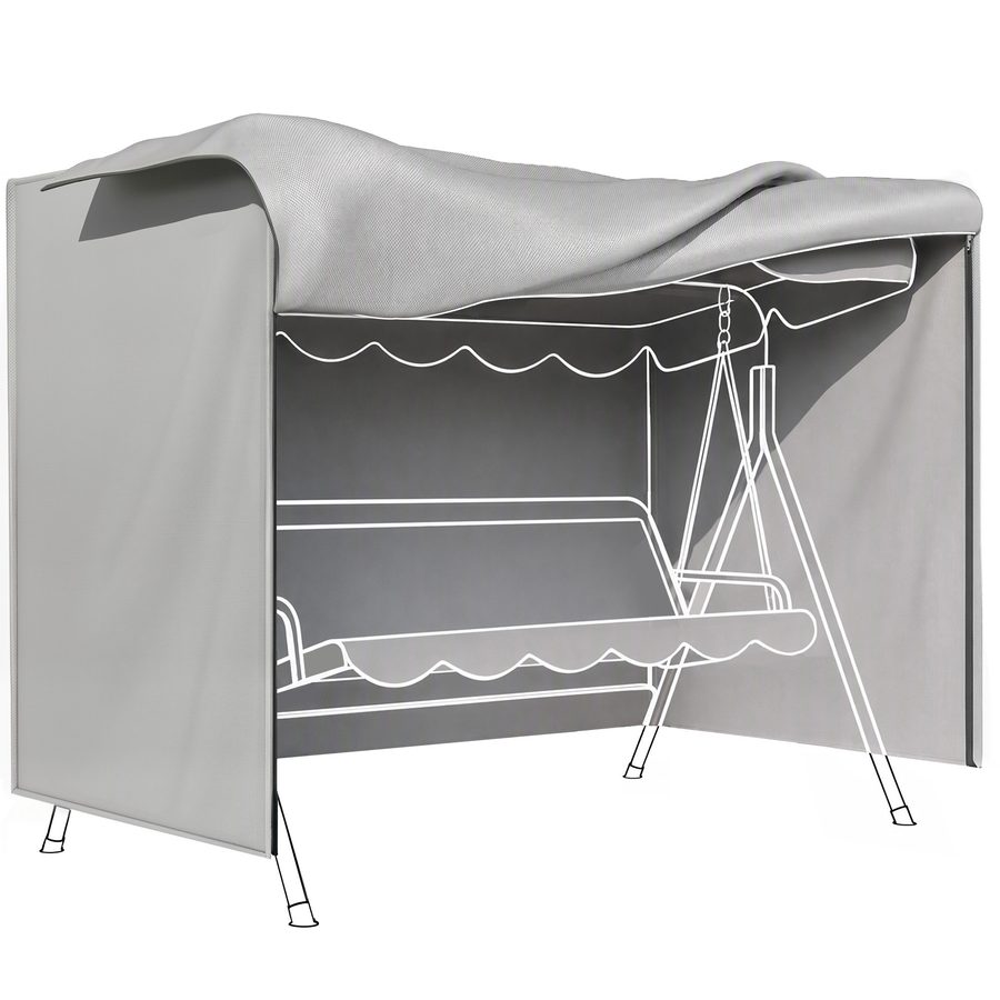 Outsunny Abdeckung für Gartenschaukel, Schutzhülle für Hollywoodschaukel, Abdeckhaube, Wasserfest, Sonnenschutz, Oxford, Grau 205 x 124 x 164 cm   Aosom von Outsunny