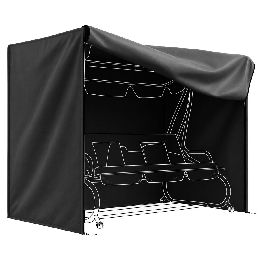 Outsunny Hollywoodschaukel Abdeckung wasserfest Schutzhülle für Gartenschaukel mit UV-Schutz Oxford Schwarz 220 x 125 x 172 cm   Aosom.de von Outsunny