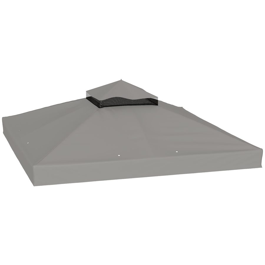Outsunny Bespannung für Pavillon 3 x 3 m Ersatzdach, zweistufiger Schutz mit wasserabweisender PVC-Beschichtung, 370 g/m², UPF30+, Ablauflöcher, grau   Aosom von Outsunny