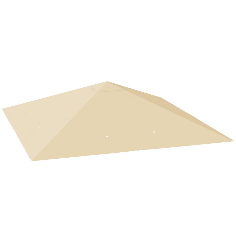 Outsunny Ersatzdach für Pavillon 3 x 3 m wasserabweisend Pavillondach UPF30+ Ersatzbezug für Gartenpavillon Ersatzteile aus Oxford-Stoff, 370 g/m², Beige   Aosom von Outsunny