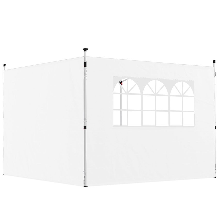 Outsunny Seitenteile für Pavillon 3 x 3 m, 2er-Set mit Fenster, Oxford-210D-Gewebe, Weiß   Aosom von Outsunny