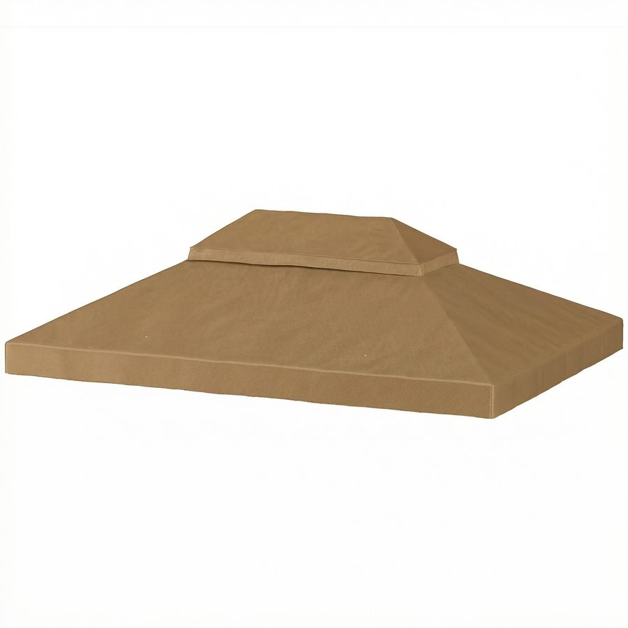 Outsunny Ersatzbezug für Pavillon 4 x 3 m, doppeldach mit Ablauföffnungen, hochdichtes Polyester 370 g/m², Sonnenschutz UPF30+, NUR BEZUG ENTHALTEN, beige   Aosom von Outsunny