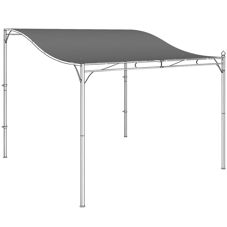 Outsunny Ersatzdach für Pergola 298 x 293 cm Sonnensegel für Terrassenüberdachung, Ersatz-Dachplane für 3 x 3 m Pavillon, Dunkelgrau   Aosom von Outsunny