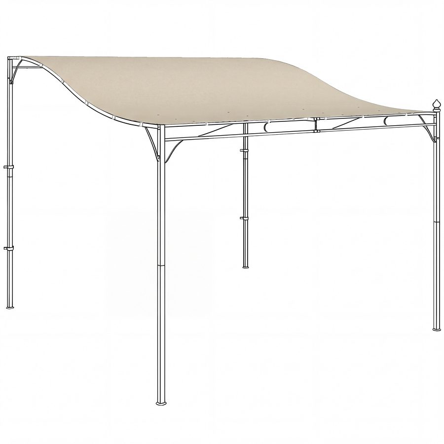 Outsunny Ersatzdach für Pergola 298 x 293 cm Sonnensegel für Terrassenüberdachung, Ersatz-Dachplane für 3 x 3 m Pavillon, Cremeweiß   Aosom von Outsunny