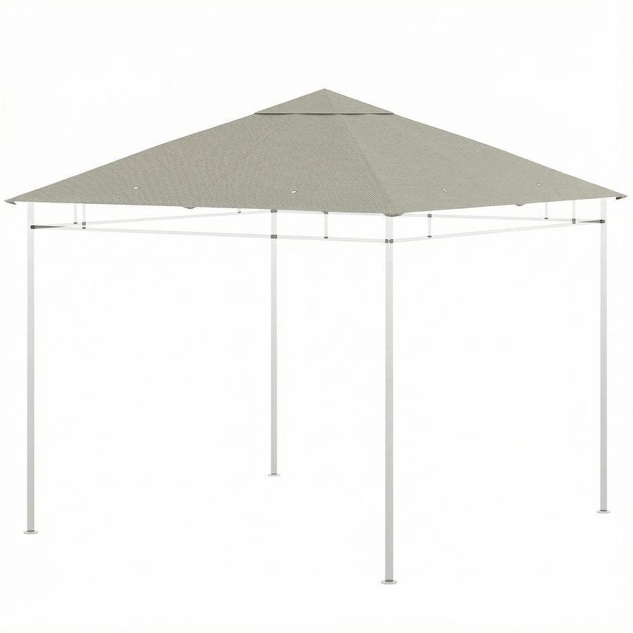 Outsunny Ersatzdach für Pavillon – Ersatzplane für Garten-Gazebo, hochdichtes Polyester 180 g/m², UV-beständig, 3 x 3 m, hellgrau   Aosom von Outsunny