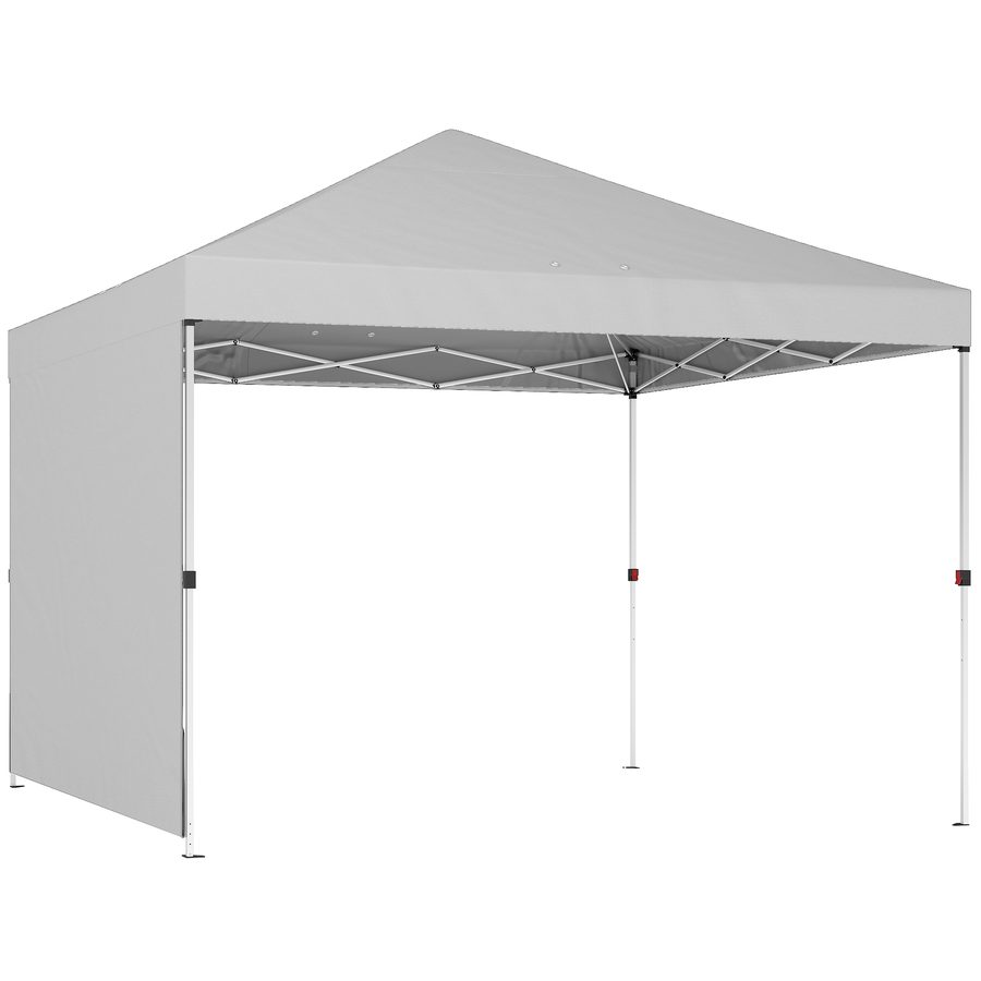 Outsunny Faltpavillon 3x3 m, Pop-up, mit Seitenwand, Gartenpavillon mit UPF50+ Schutz, Zentralmechanik, Höhenverstellbar, Tragetasche, Pavillon für Camping, Outdoor, Weiß   Aosom von Outsunny