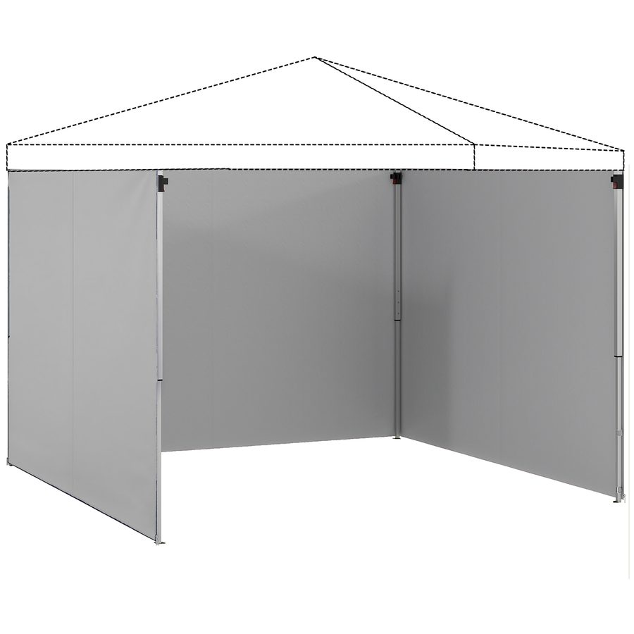 Outsunny 3er-Set Seitenteile für Pavillon 3x3 m, Seitenwand mit Reißverschluss, UV Schutz, wasserabweisend Seitenwände aus Oxfordstoff, als Sichtschutz und Windschutz für Partyzelt, Hellgrau   Aosom von Outsunny