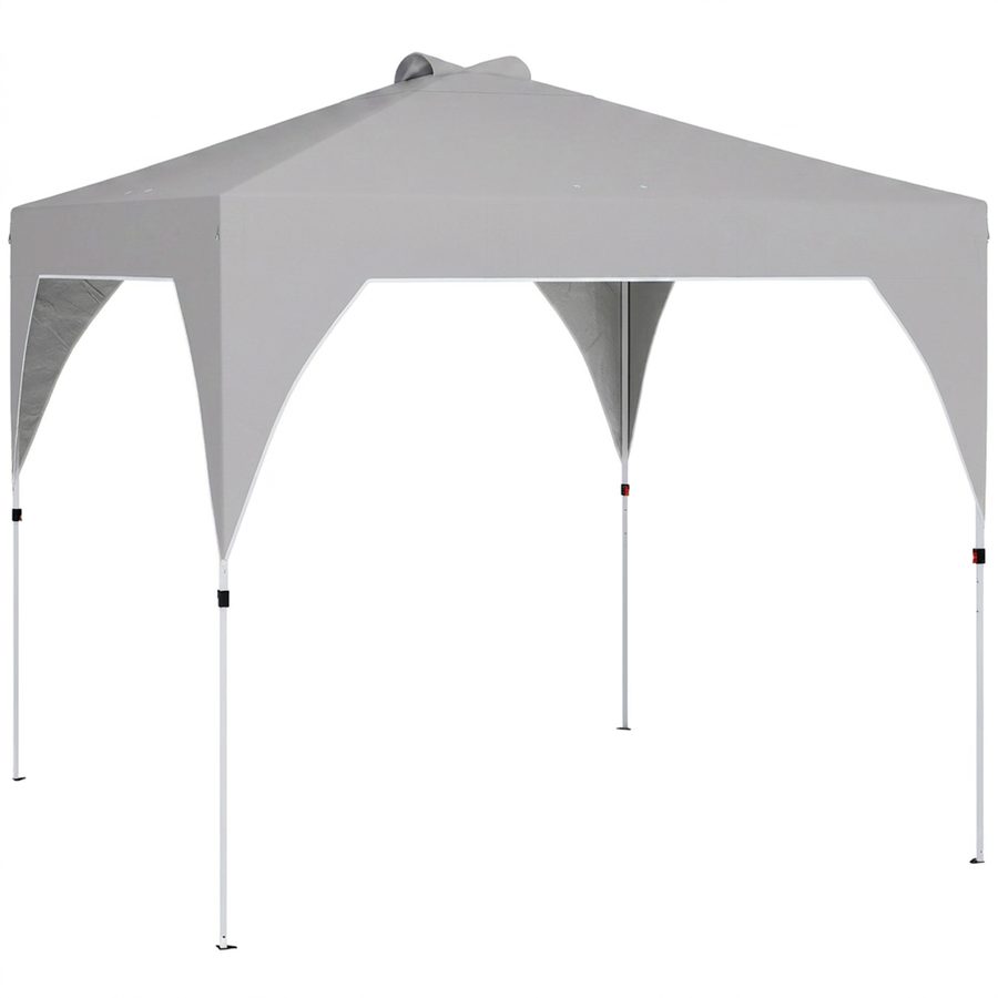 Outsunny Pavillon 3x3m, wasserabweisend Stabil Winterfest Pop-up Faltpavillon, UV Schutz 50+, Faltbar Partyzelt Gartenzelt mit Tasche verstellbarer Höhe Gartenpavillon für Camping Garten, Dunkelgrau   Aosom von Outsunny