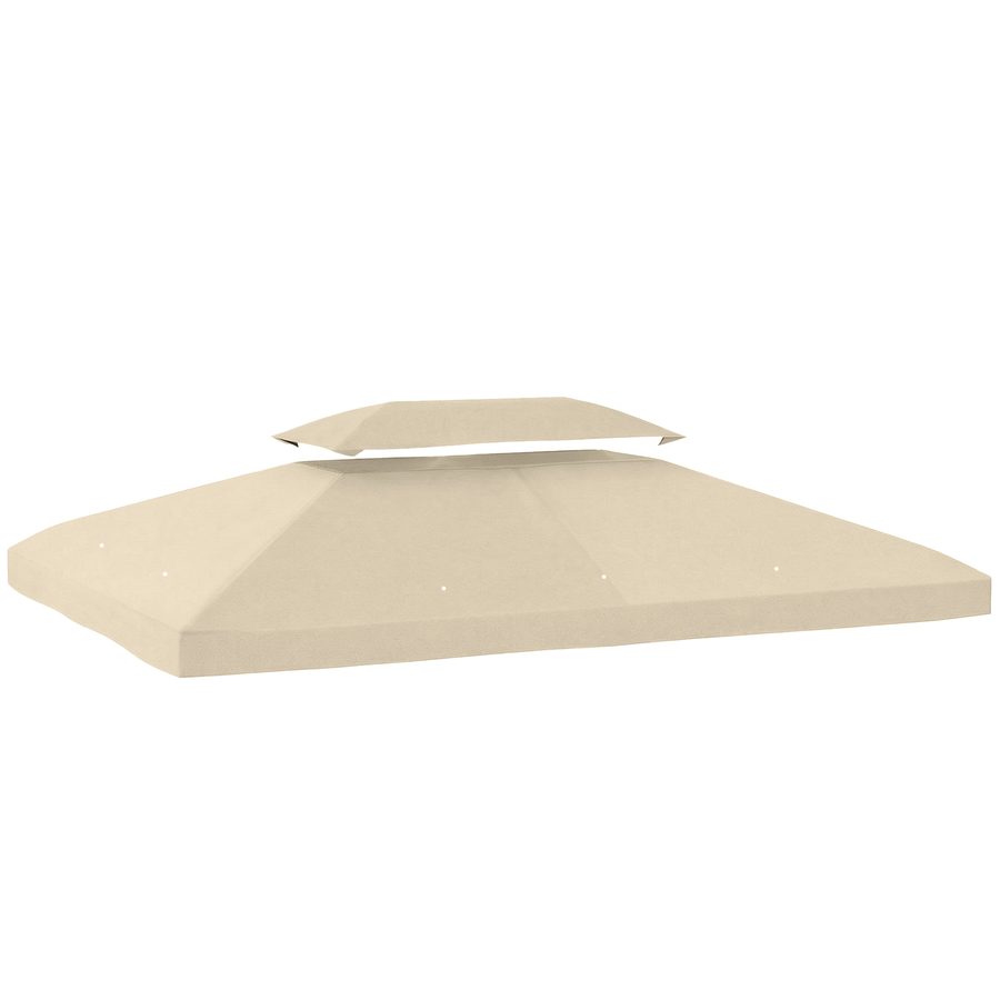 Outsunny Ersatzdach für Pavillon, 4x3 m, Ersatzbezug mit Doppel-Dach, 10 Ablauflöcher und UV-Schutz, NUR Ersatzdach für Pavillon, Cremeweiß   Aosom von Outsunny