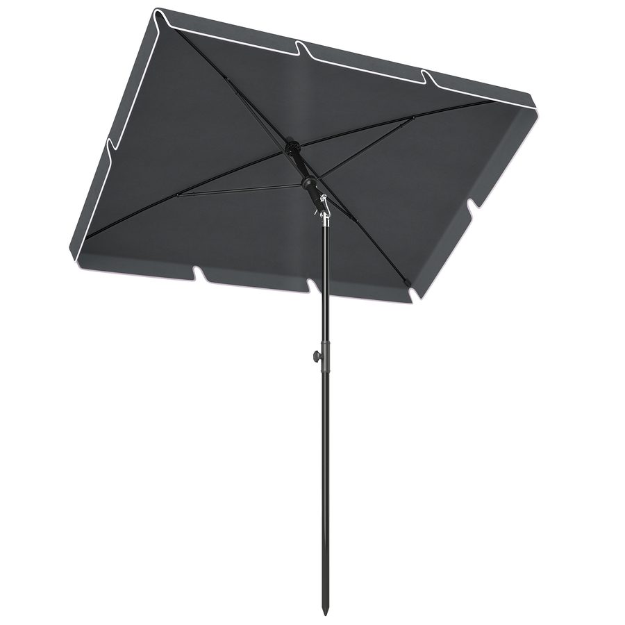 Outsunny Sonnenschirm Strandschirm Gartenschirm Schirm Balkonschirm Sonnenschutz knickbar Grau   Aosom von Outsunny