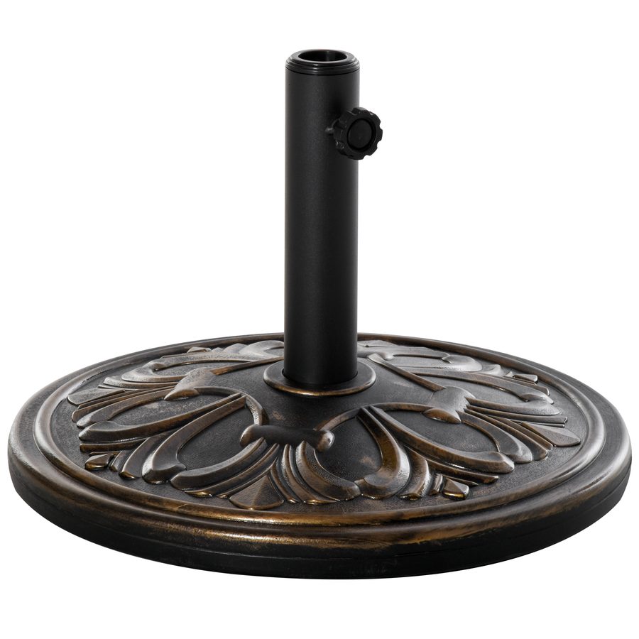 Outsunny Sonnenschirmständer 13 kg Schirmhalter für Schirme Ø35/Ø38/Ø48mm aus Kunststoff und Zement in Antik Bronze Ø48 x 34 cm   Aosom.de von Outsunny