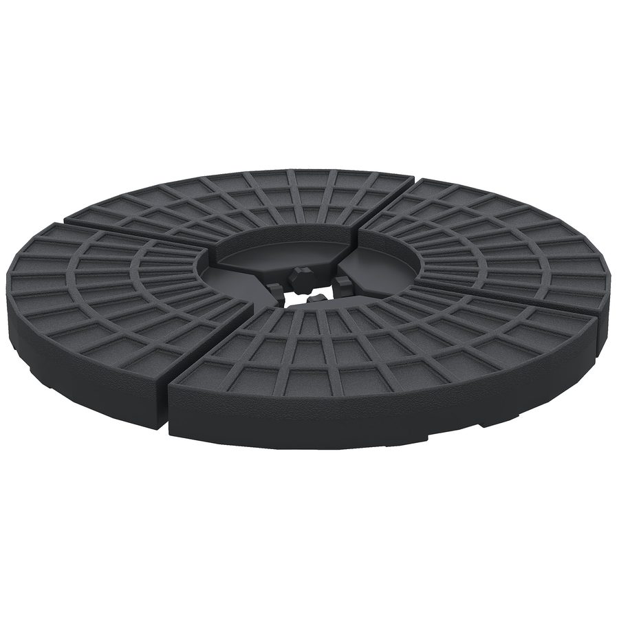 Sonnenschirmgewicht 52 kg Wasser oder 68 kg Sand, HDPE, Schwarz, stabiler Halt für Sonnenschirme   Aosom.de von Outsunny