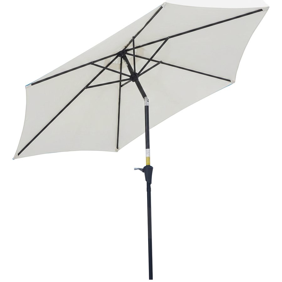 Outsunny Knickschirm Sonnenschirm Gartenschirm mit Handkurbel 2,6 m Alu Polyester 180/㎡ Beige, ideal für Garten & Terrasse   Aosom.de von Outsunny