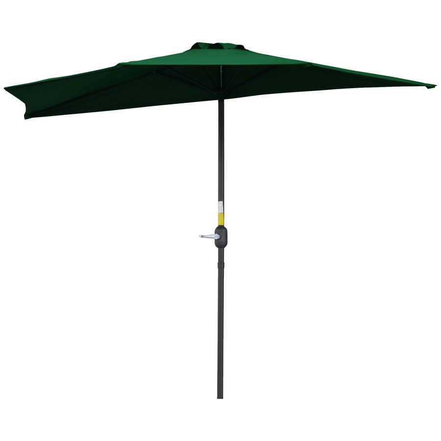Outsunny Halber Sonnenschirm - Balkonsonnenschirm 5 Metallstreben 2,93 x 1,5 x 2,49 m hochdichtes Polyester Grün   Aosom von Outsunny