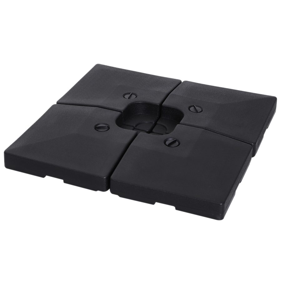 Outsunny Sonnenschirmgewicht 4 Stück 51 x 51 x 12 cm bis 130 kg befüllbar mit Sand oder Wasser HDPE-Kunststoff Schwarz für stabile Sonnenschirme   Aosom.de von Outsunny
