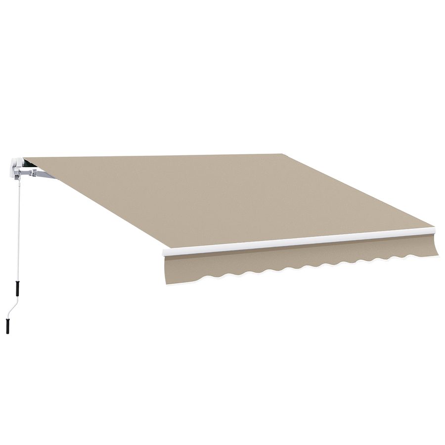 Outsunny Alu-Gelenkarmmarkise 3,95m Sonnenschutz Beige für Balkon & Terrasse   Aosom von Outsunny