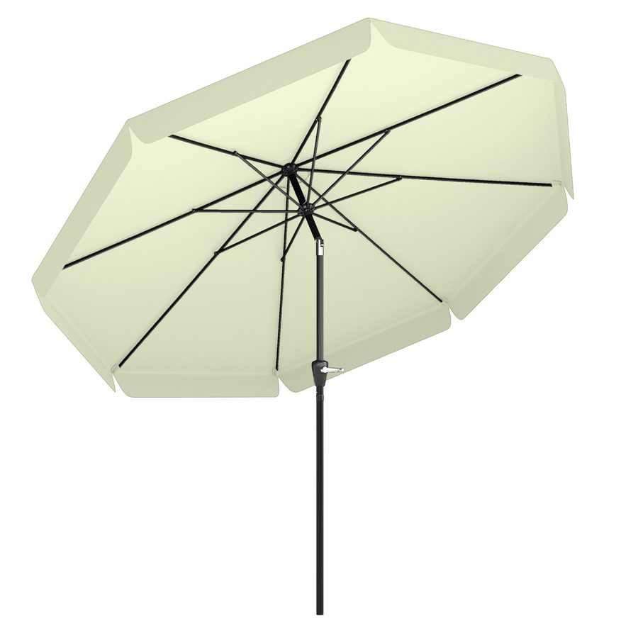Outsunny Sonnenschirm Terrassenschirm Ø2,66 m mit UV-Schutz 50+, verstellbar, 8 Rippen, Gartenschirm in Beige für Garten & Terrasse   Aosom.de von Outsunny